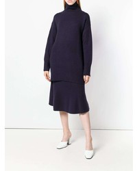 Темно-синий вязаный свободный свитер от Joseph