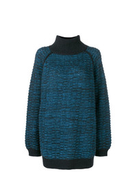 Темно-синий вязаный свободный свитер от Marc Jacobs