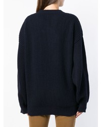 Темно-синий вязаный свободный свитер от Department 5