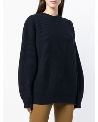 Темно-синий вязаный свободный свитер от Department 5