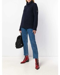 Темно-синий вязаный свободный свитер от Canada Goose