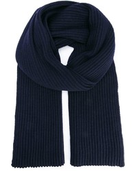 Мужской темно-синий вязаный шарф от Ann Demeulemeester