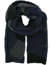Мужской темно-синий вязаный шарф от Valentino