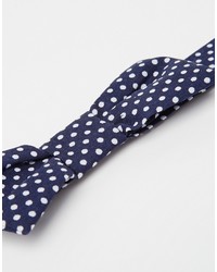 Мужской темно-синий галстук-бабочка в горошек от Reclaimed Vintage