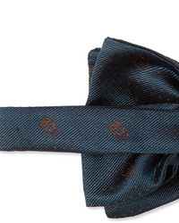 Мужской темно-синий галстук-бабочка в горошек от Alexander McQueen