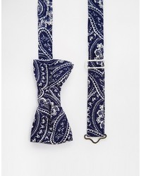 Мужской темно-синий галстук-бабочка с "огурцами" от Reclaimed Vintage