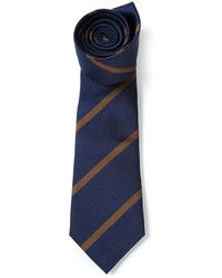 Мужской темно-синий галстук в вертикальную полоску от Brunello Cucinelli