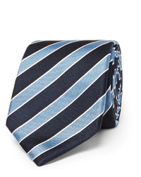 Мужской темно-синий галстук в вертикальную полоску от Hugo Boss