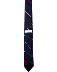 Мужской темно-синий галстук в вертикальную полоску от Thom Browne