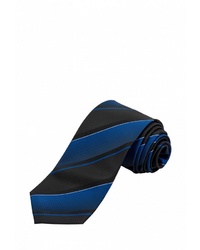 Мужской темно-синий галстук в вертикальную полоску от STENSER