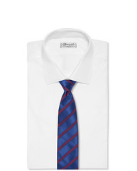 Мужской темно-синий галстук в горизонтальную полоску от Charvet