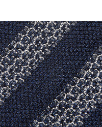 Мужской темно-синий галстук в горизонтальную полоску от Ermenegildo Zegna