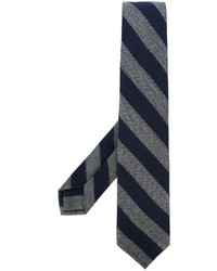 Мужской темно-синий галстук в горизонтальную полоску от Barba