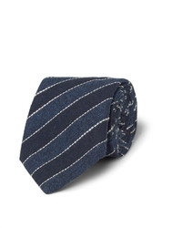 Мужской темно-синий галстук в горизонтальную полоску от Brunello Cucinelli