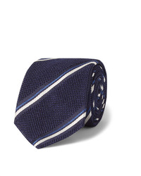Мужской темно-синий галстук в горизонтальную полоску от Canali