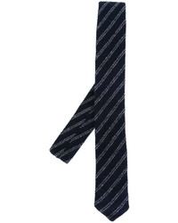 Мужской темно-синий галстук в горизонтальную полоску от Eleventy