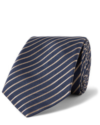 Мужской темно-синий галстук в горизонтальную полоску от Giorgio Armani