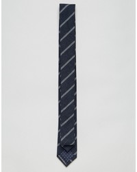 Мужской темно-синий галстук в горизонтальную полоску от Jack and Jones