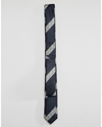 Мужской темно-синий галстук в горизонтальную полоску от Asos