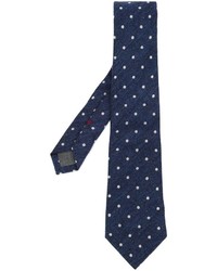 Мужской темно-синий галстук в горошек от Brunello Cucinelli