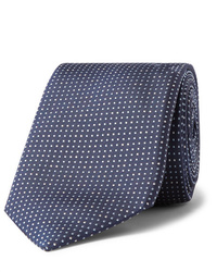 Мужской темно-синий галстук в горошек от Hugo Boss