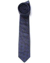 Мужской темно-синий галстук в горошек от Lanvin