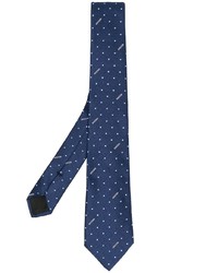 Мужской темно-синий галстук в горошек от Moschino