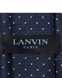 Мужской темно-синий галстук в горошек от Lanvin