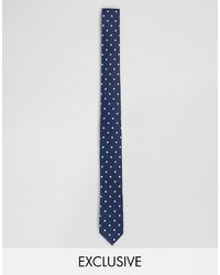 Мужской темно-синий галстук в горошек от Reclaimed Vintage