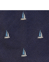 Мужской темно-синий галстук с вышивкой от Alfred Dunhill