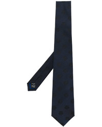 Мужской темно-синий галстук с вышивкой от Kenzo