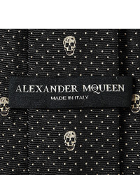 Мужской темно-синий галстук с вышивкой от Alexander McQueen