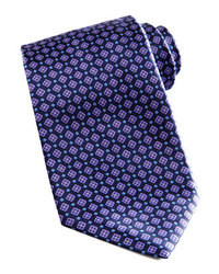 Темно-синий галстук с геометрическим рисунком