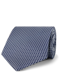 Мужской темно-синий галстук с геометрическим рисунком от Dunhill