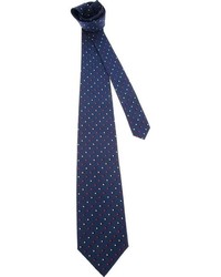 Мужской темно-синий галстук с геометрическим рисунком от Salvatore Ferragamo
