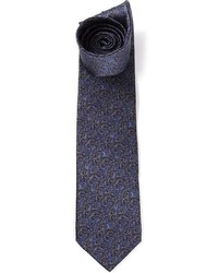Мужской темно-синий галстук с камуфляжным принтом от Lanvin