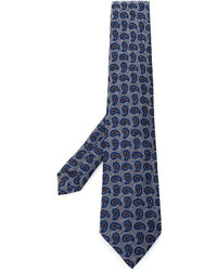 Мужской темно-синий галстук с "огурцами" от Etro