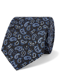 Мужской темно-синий галстук с "огурцами" от Etro
