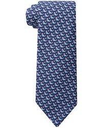 Темно-синий галстук с принтом