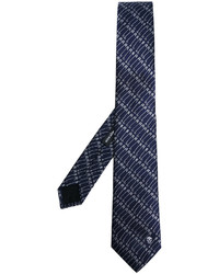 Мужской темно-синий галстук с принтом от Alexander McQueen