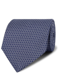 Мужской темно-синий галстук с принтом от Dunhill