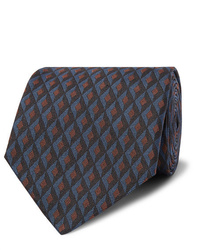 Мужской темно-синий галстук с принтом от Dunhill