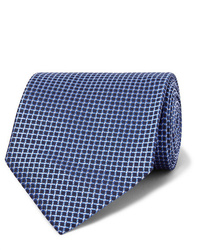 Мужской темно-синий галстук с принтом от Ermenegildo Zegna