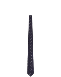 Мужской темно-синий галстук с принтом от Gucci