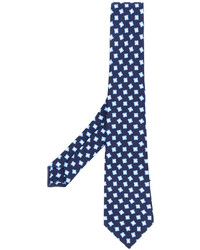 Мужской темно-синий галстук с принтом от Kiton