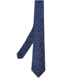 Мужской темно-синий галстук с принтом от Lanvin