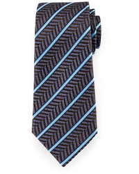 Темно-синий галстук с узором "в ёлочку"