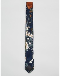 Мужской темно-синий галстук с цветочным принтом от Reclaimed Vintage