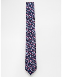 Мужской темно-синий галстук с цветочным принтом от Ted Baker