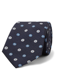 Мужской темно-синий галстук с цветочным принтом от Turnbull & Asser